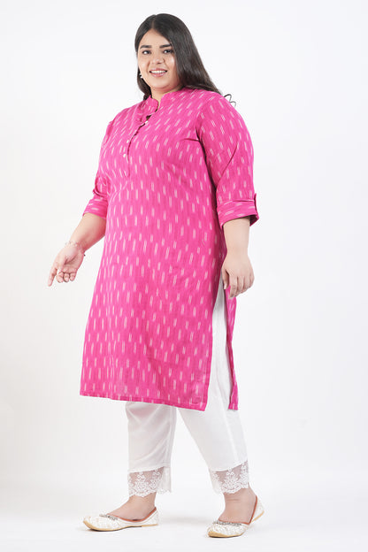 Pink Paradise Cotton Ikat Kurta