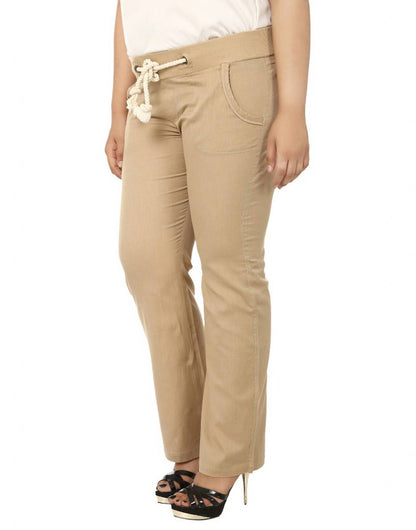 Beige Linen Trouser