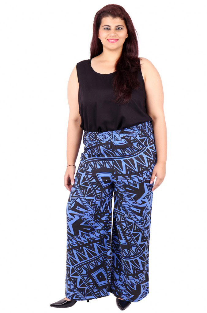 Blue Black Printed Jogger