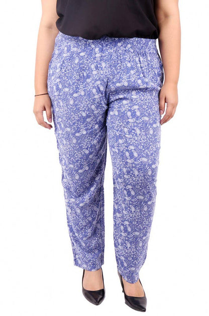 Purple Printed Peg Pant