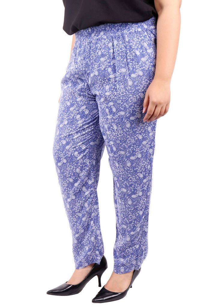 Purple Printed Peg Pant