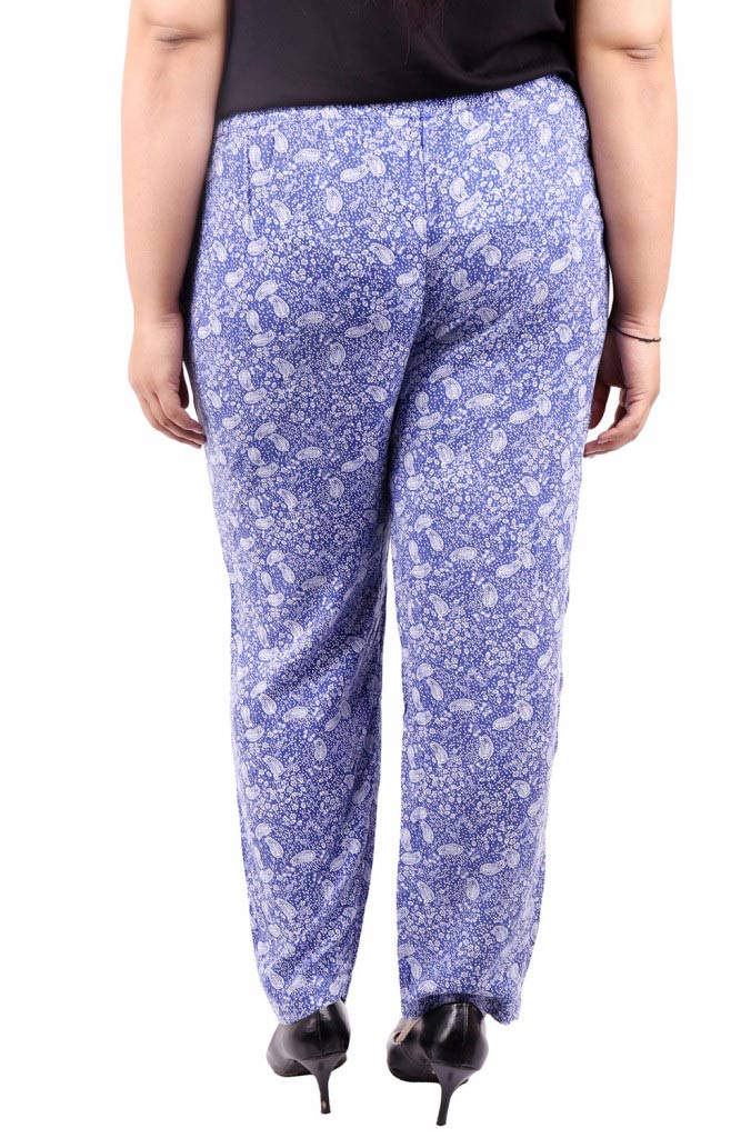 Purple Printed Peg Pant