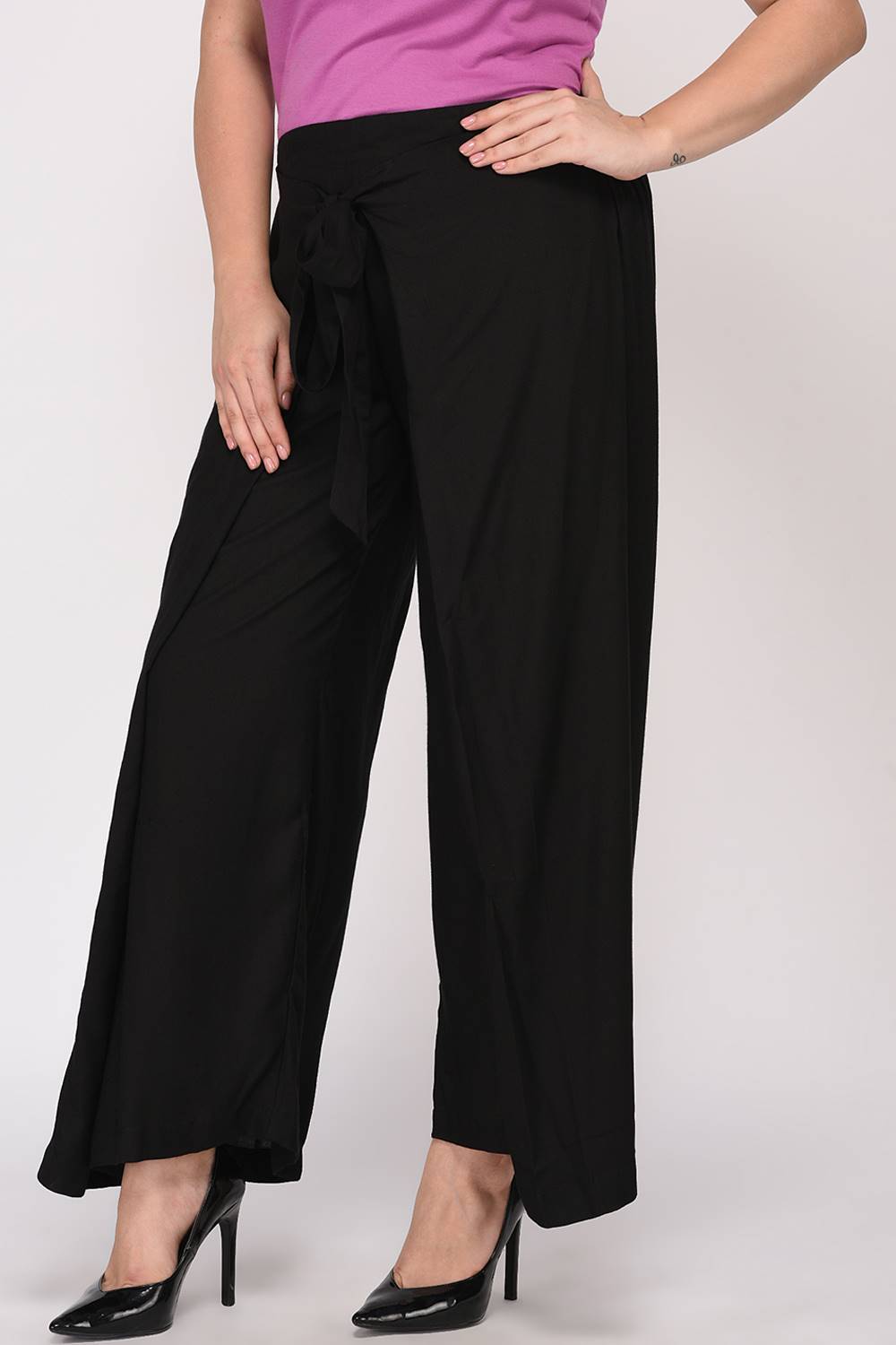 Black Wrap Trouser