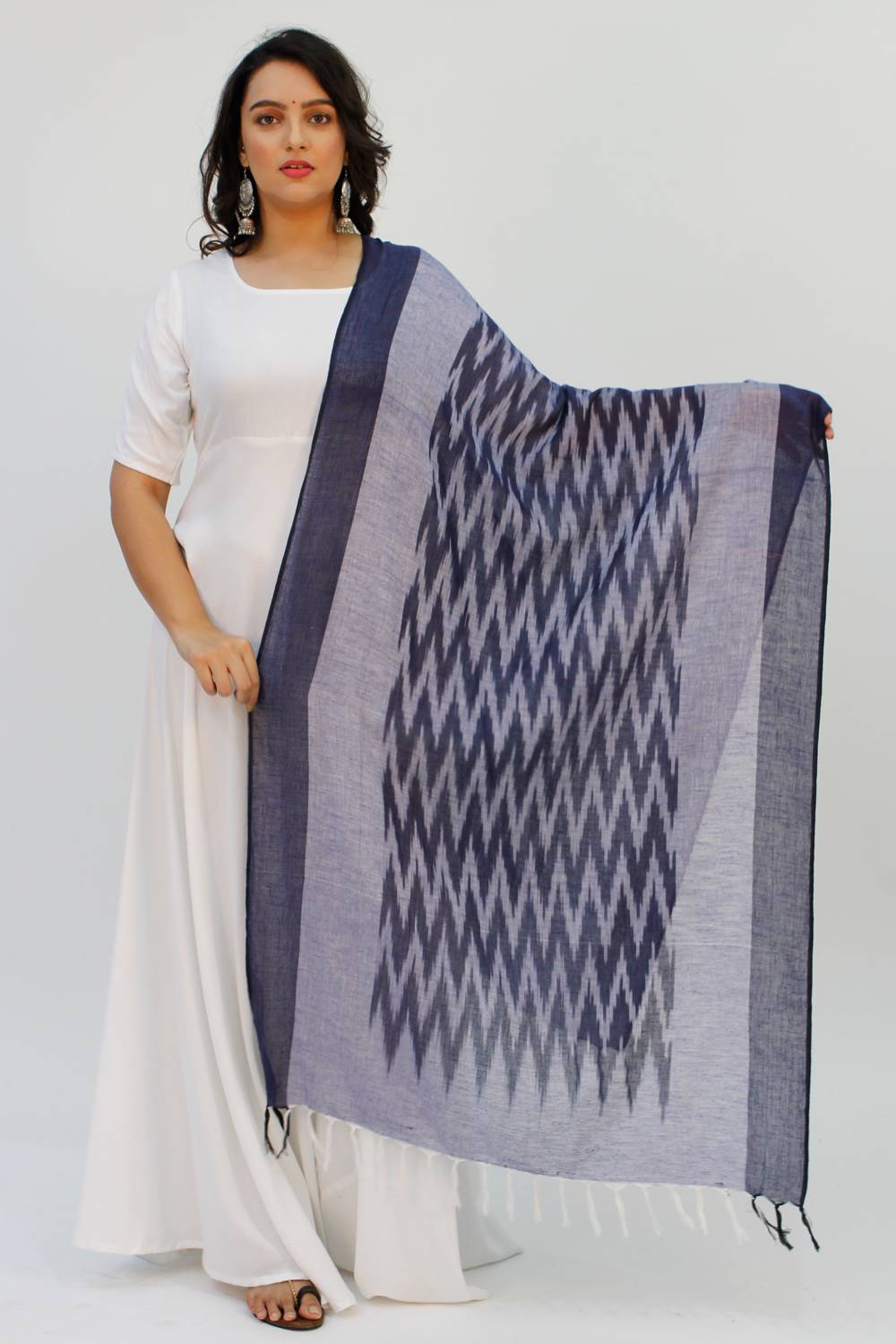 Blue Ikat Dupatta1