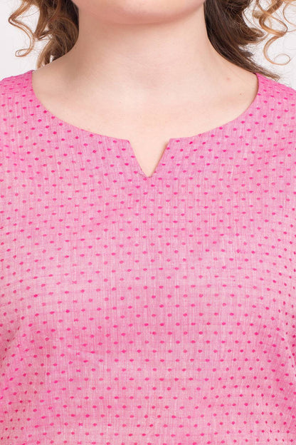 PINK DOBBY KURTI 1