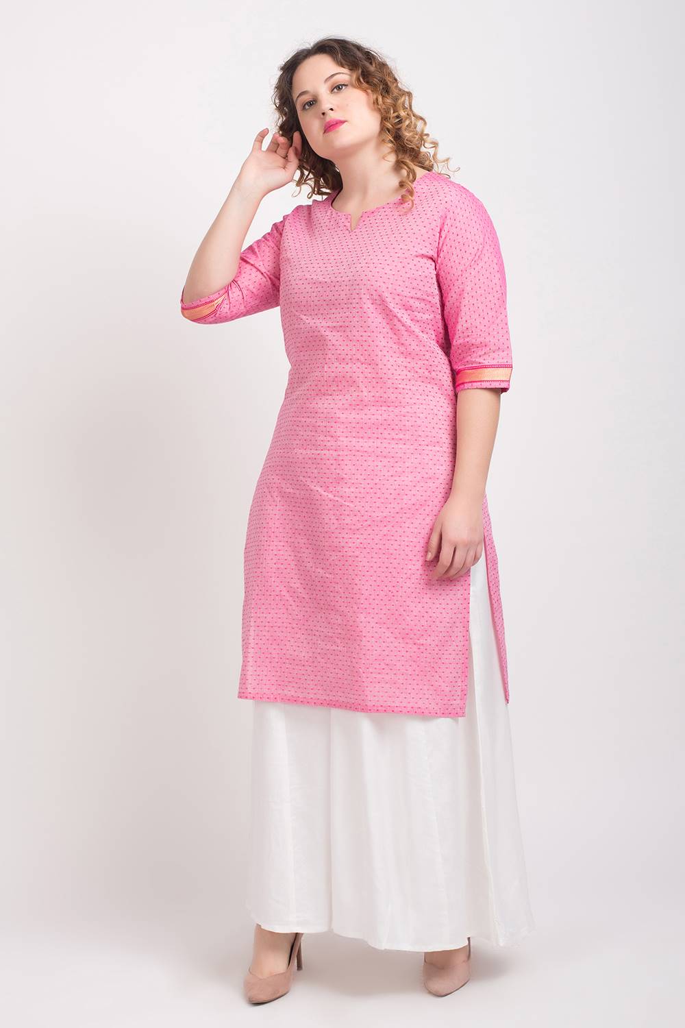 PINK DOBBY KURTI 4