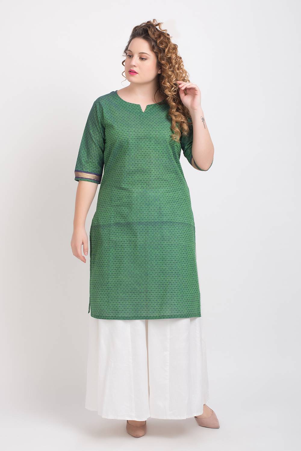 Green Dobby Kurti