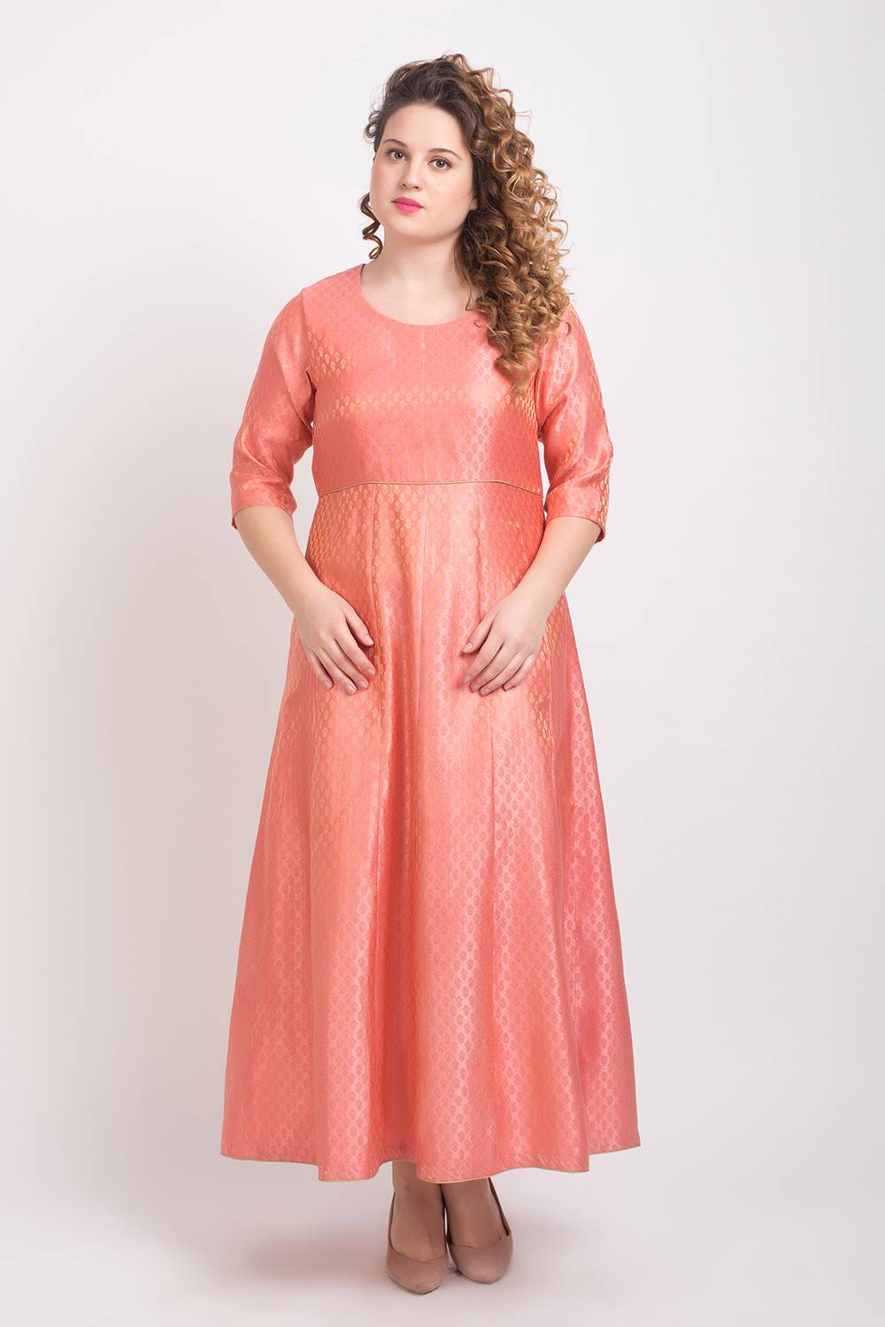 Brocade Anarkali Pink 4