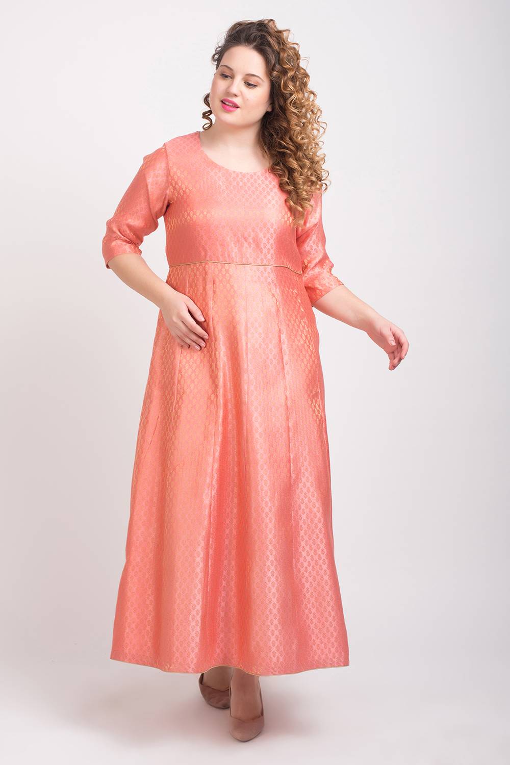 Brocade Anarkali Pink 5