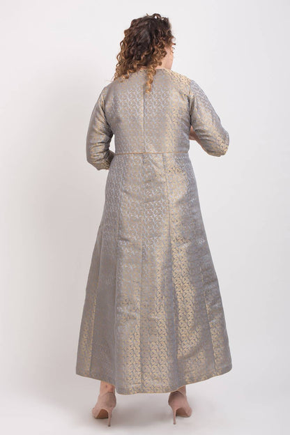 Brocade Anarkali Grey 7