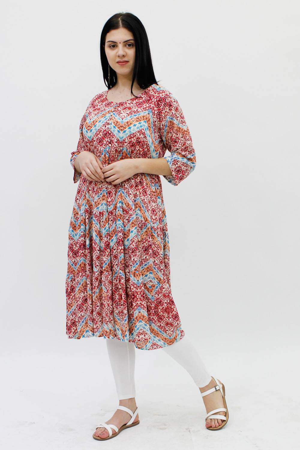 Pink Crinkle Anarkali Kurta