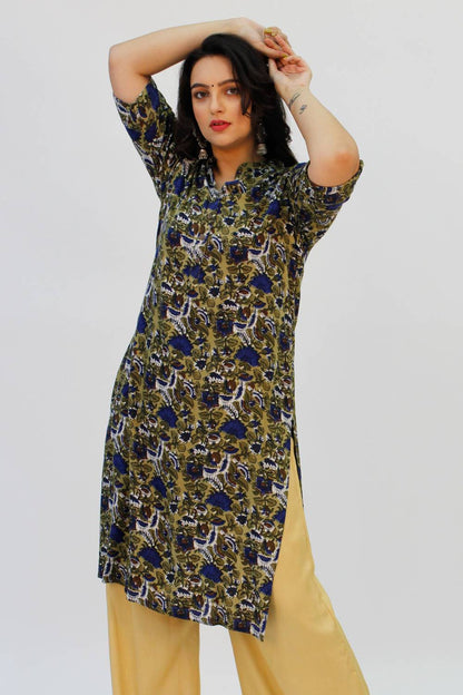 Green Printed Kurta1