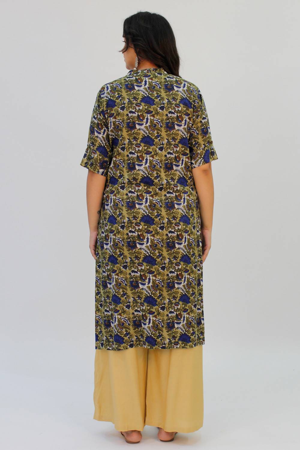 Green Printed Kurta