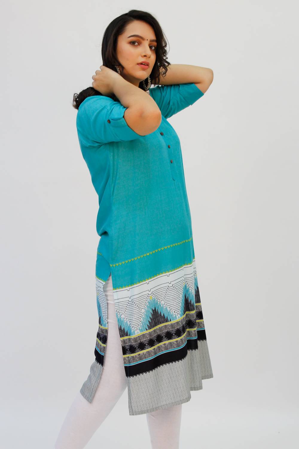 Turquoise Printed Kurta6