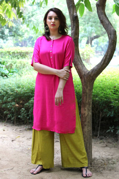 Solid Pink Kurti