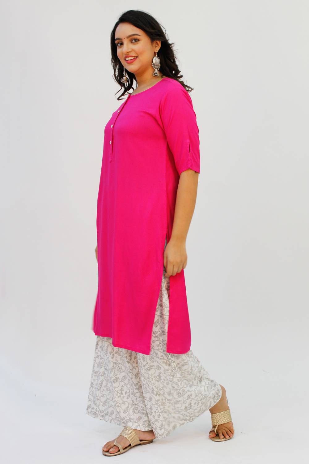 Solid Pink Kurti