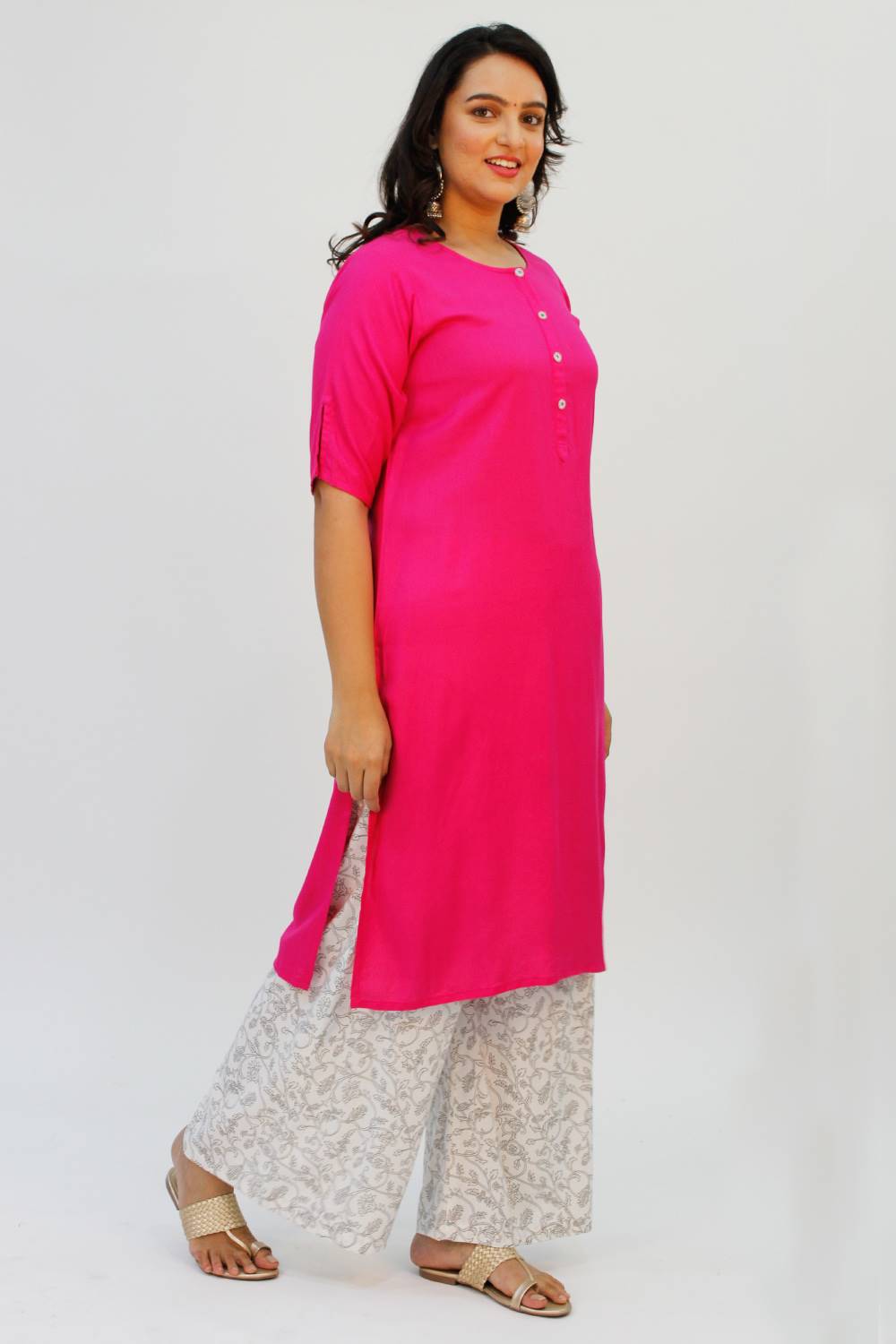 Solid Pink Kurti