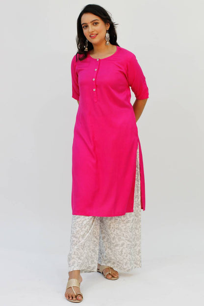 Solid Pink Kurti