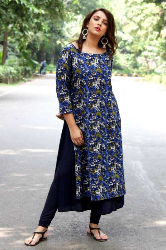 Blue Printed Layered Kurti