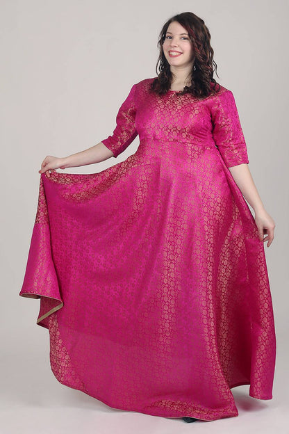 Magenta Brocade Anarkali