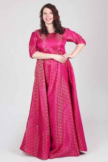 Magenta Brocade Anarkali