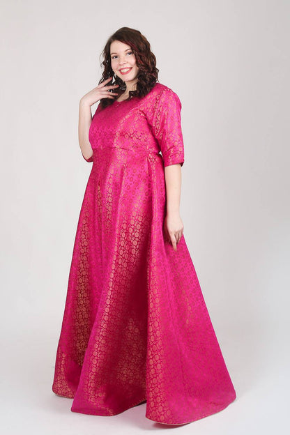 Magenta Brocade Anarkali