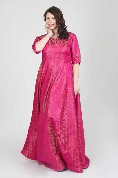 Magenta Brocade Anarkali