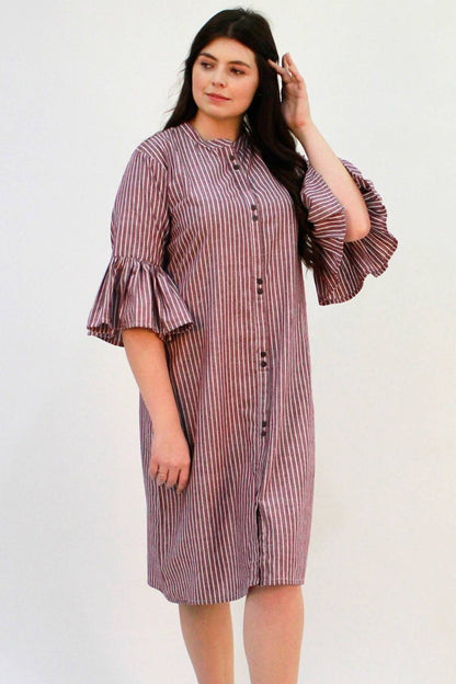 Stripes Bell Sleeve Dress