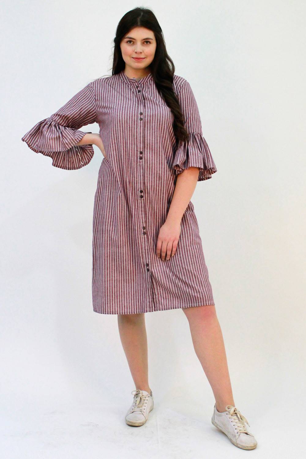 Stripes Bell Sleeve Dress