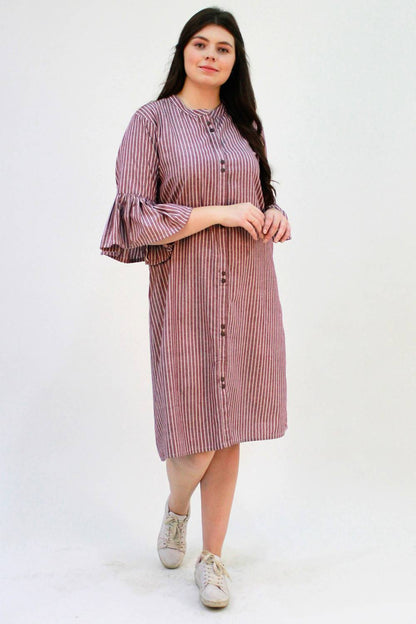 Stripes Bell Sleeve Dress