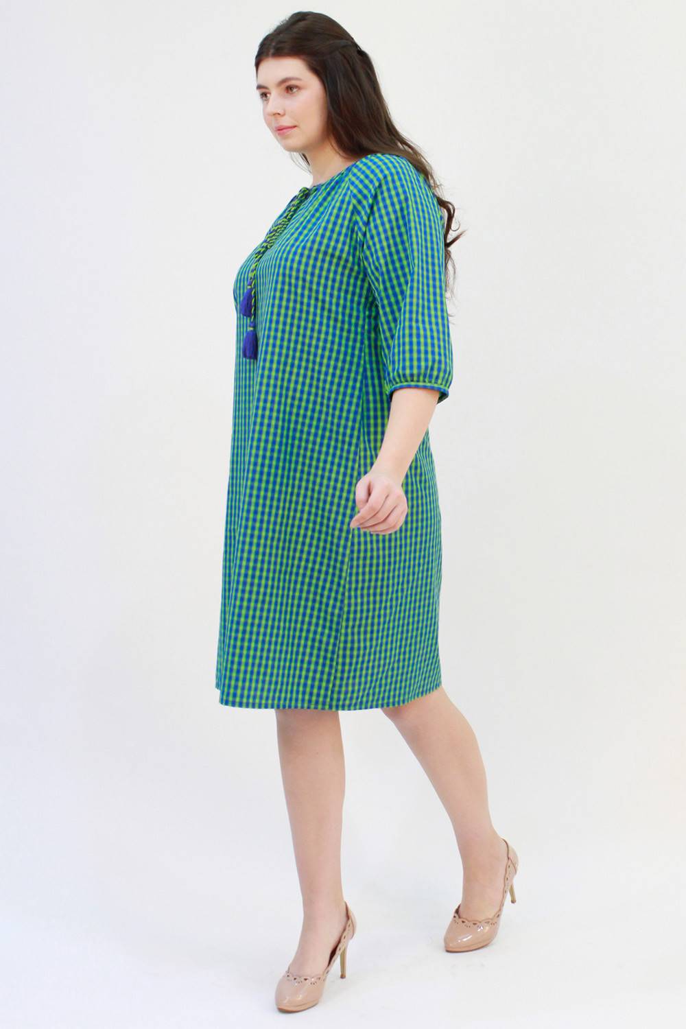 Blue-Green Checks Dress