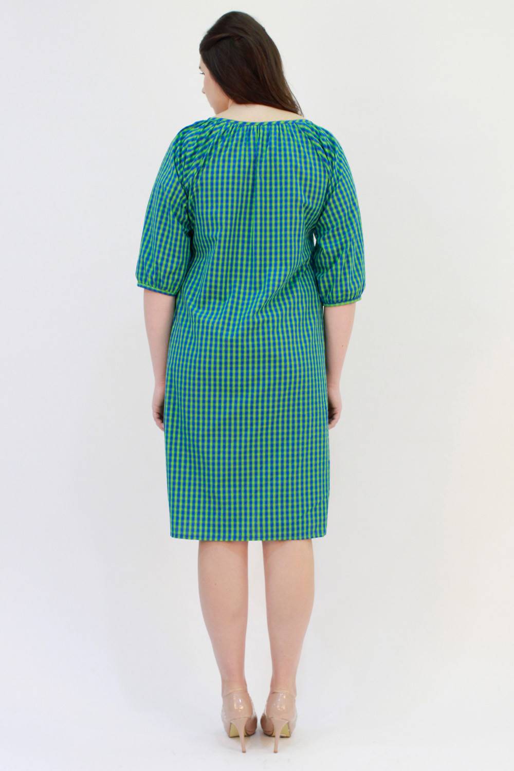 Blue-Green Checks Dress