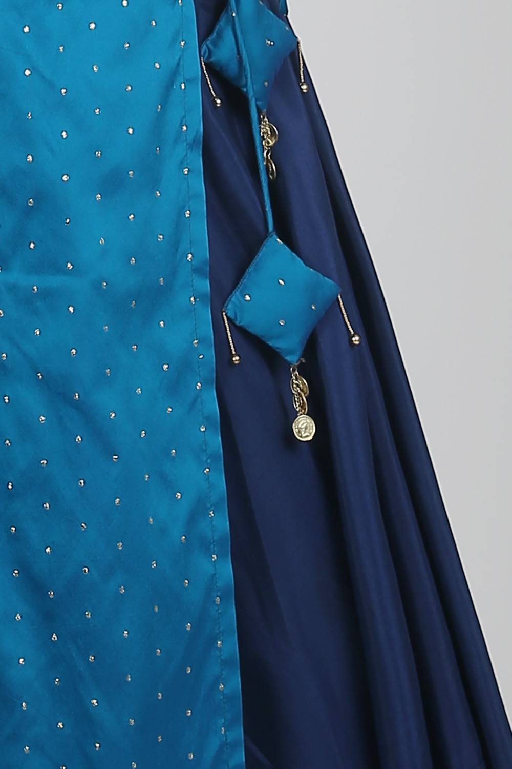 Blue Angrakha Anarkali With Palazzo Set