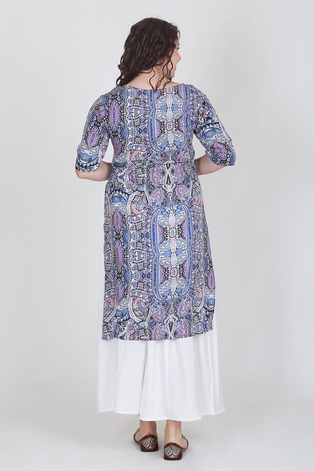 Blue Printed Long Kurti