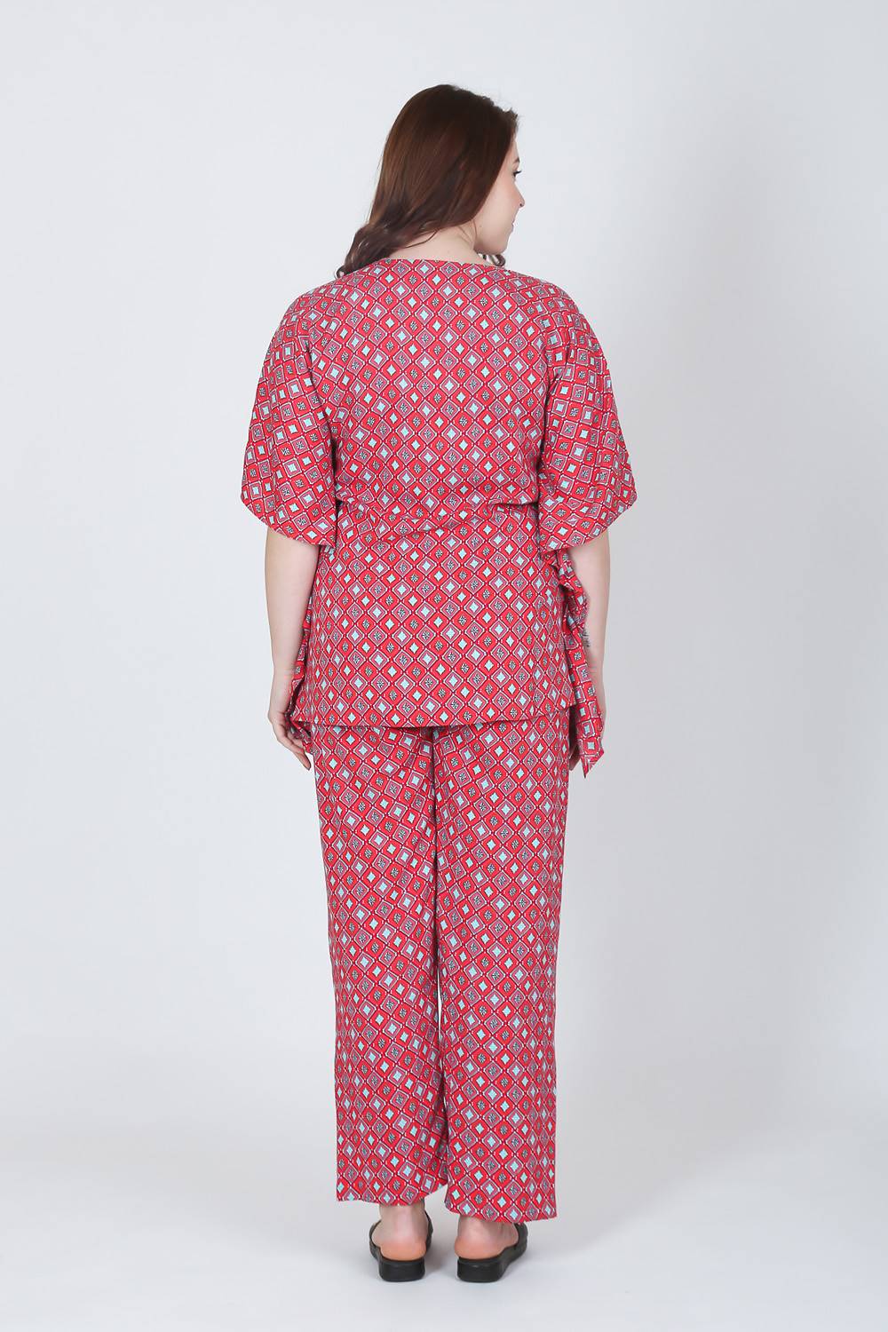 Plus Size Red Top & Pyjama Night Set