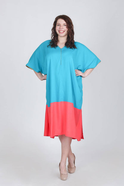 Color Block Kaftan Dress