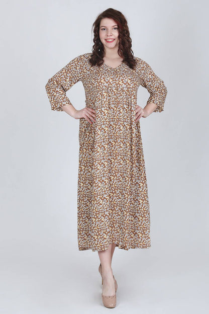 Printed Brown Anarkali