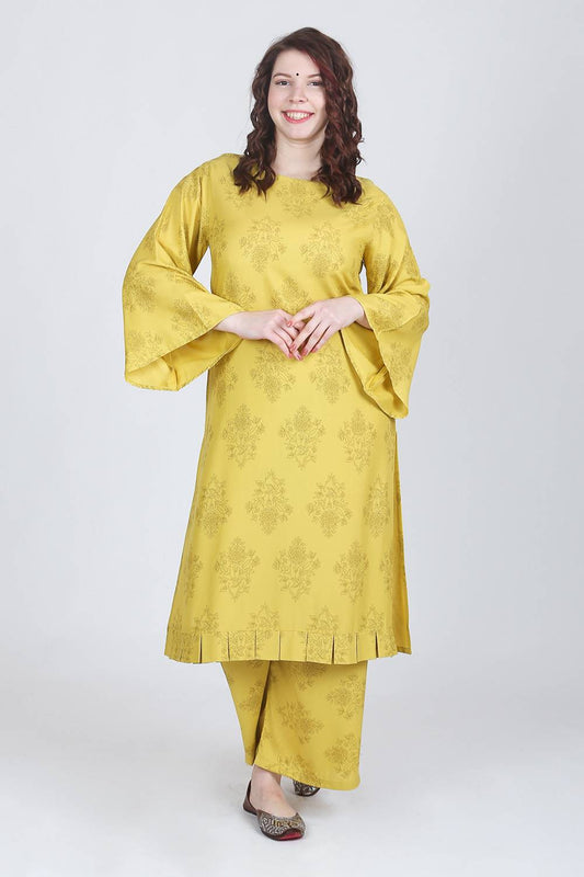 Green Bell Sleeve Kurta