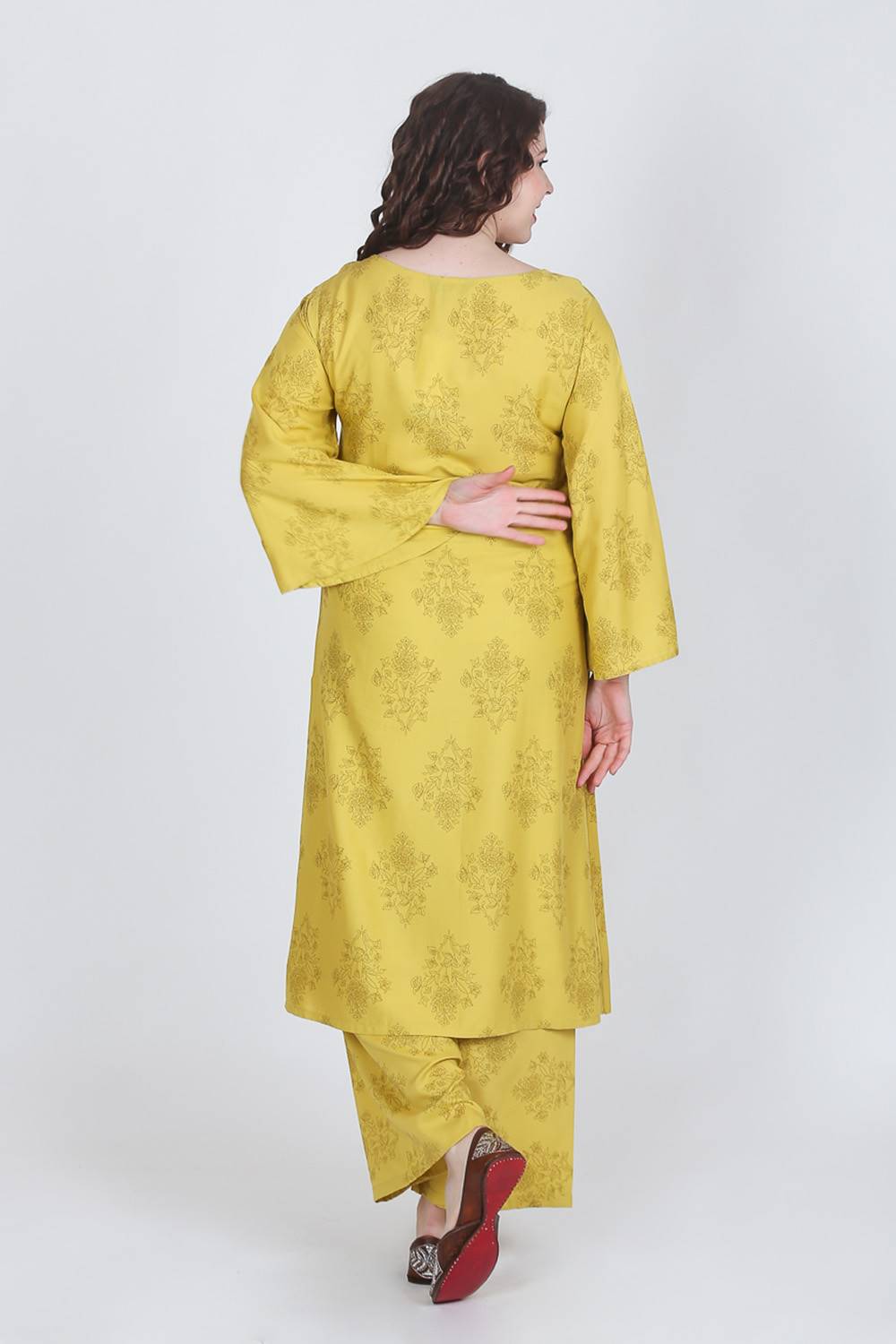 Green Bell Sleeve Kurta