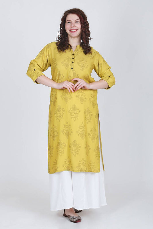 Mandarin Neck Green Kurti