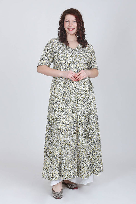 Printed Angrakha Kurti