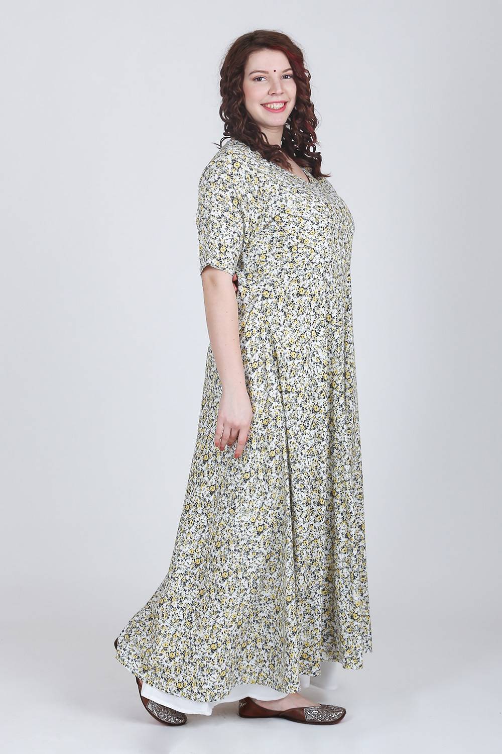 Printed Angrakha Kurti