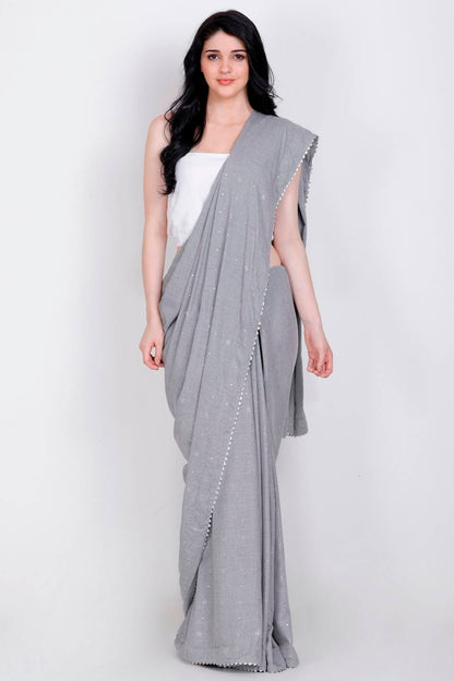 Elegant Grey Saree