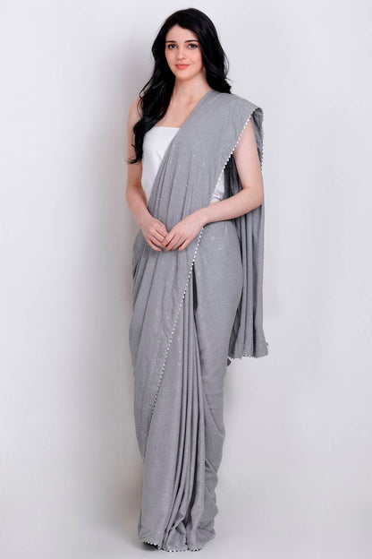 Elegant Grey Saree