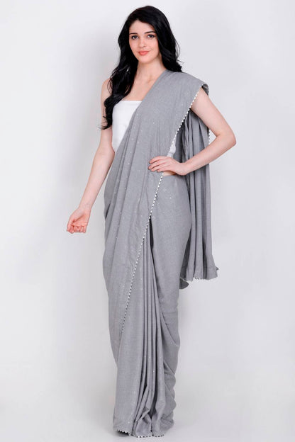 Elegant Grey Saree