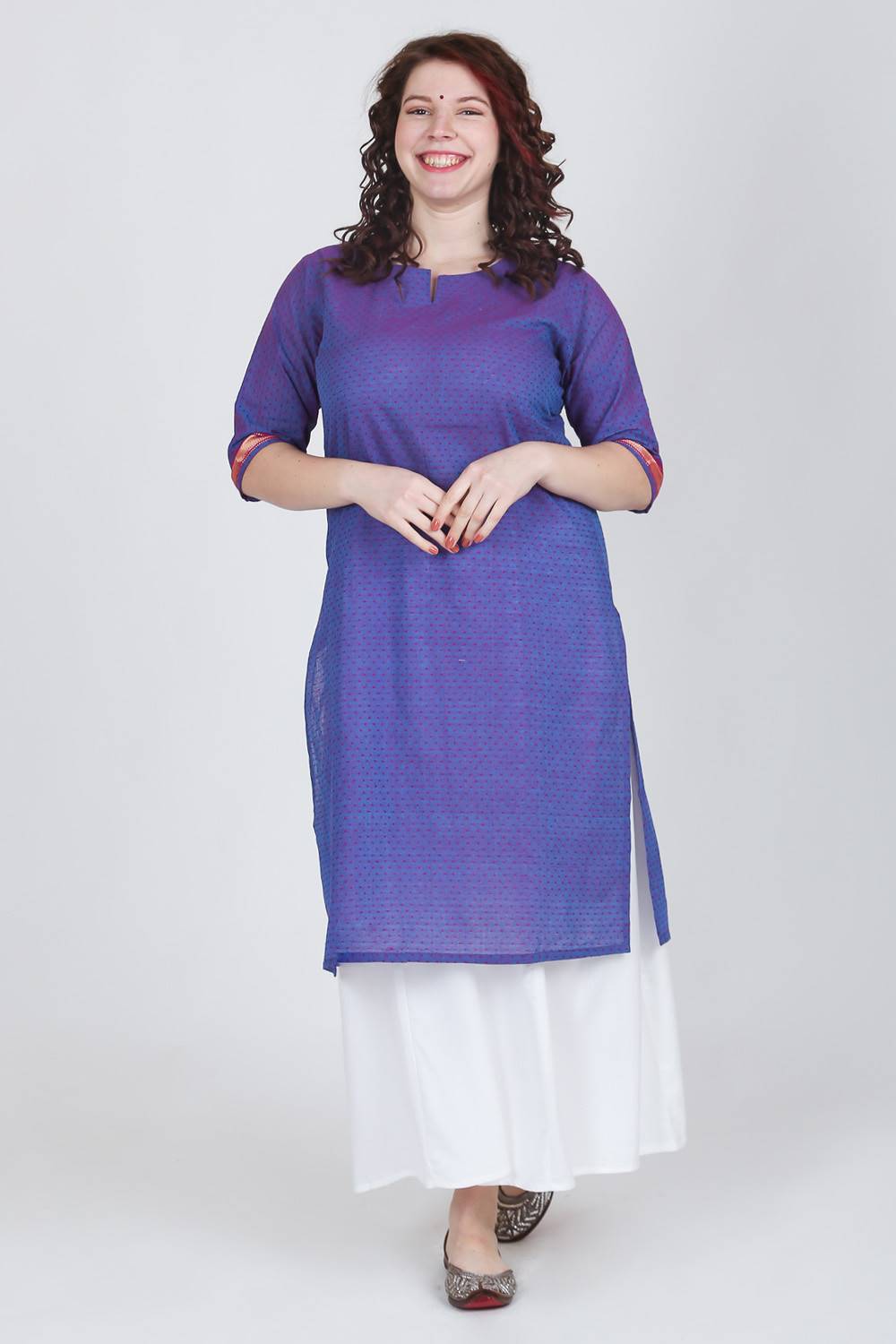 Blue Dobby Kurti