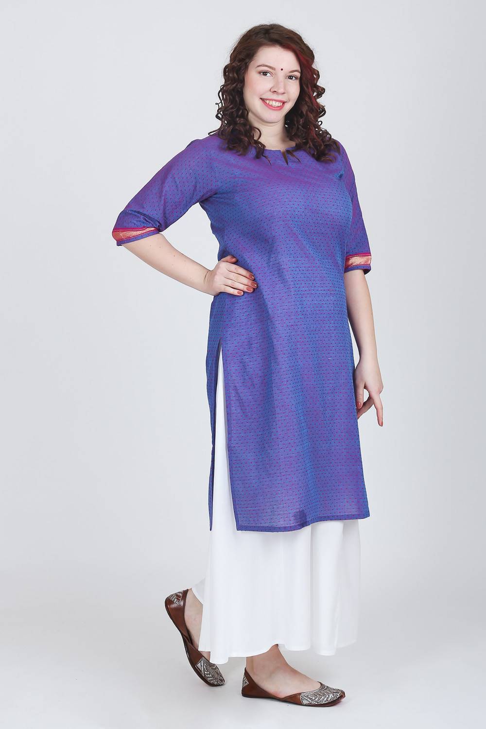 Blue Dobby Kurti