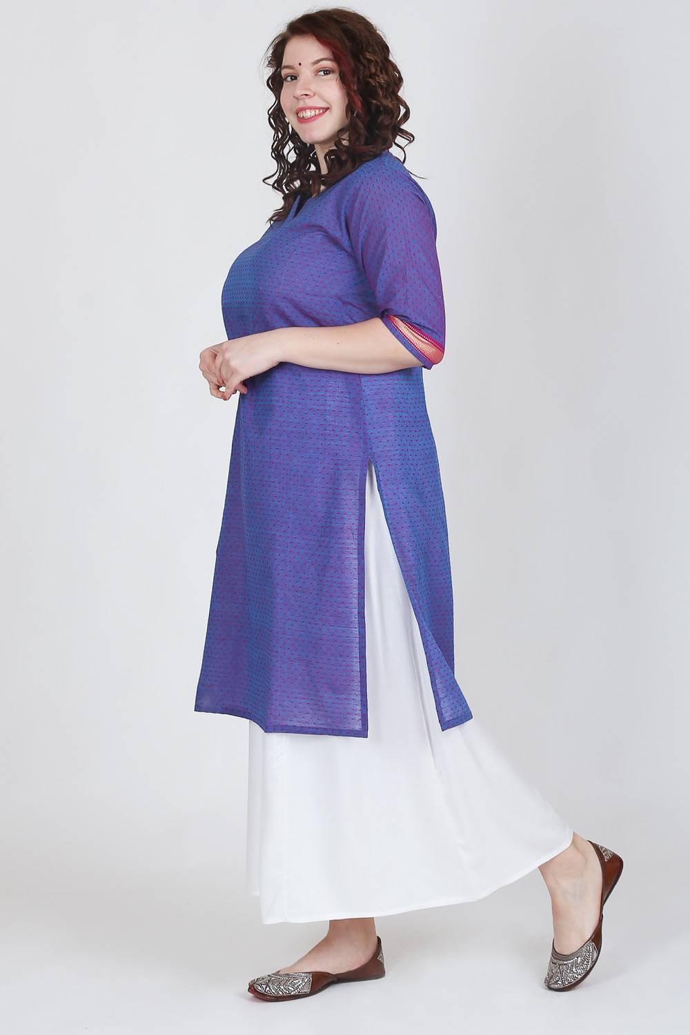 Blue Dobby Kurti