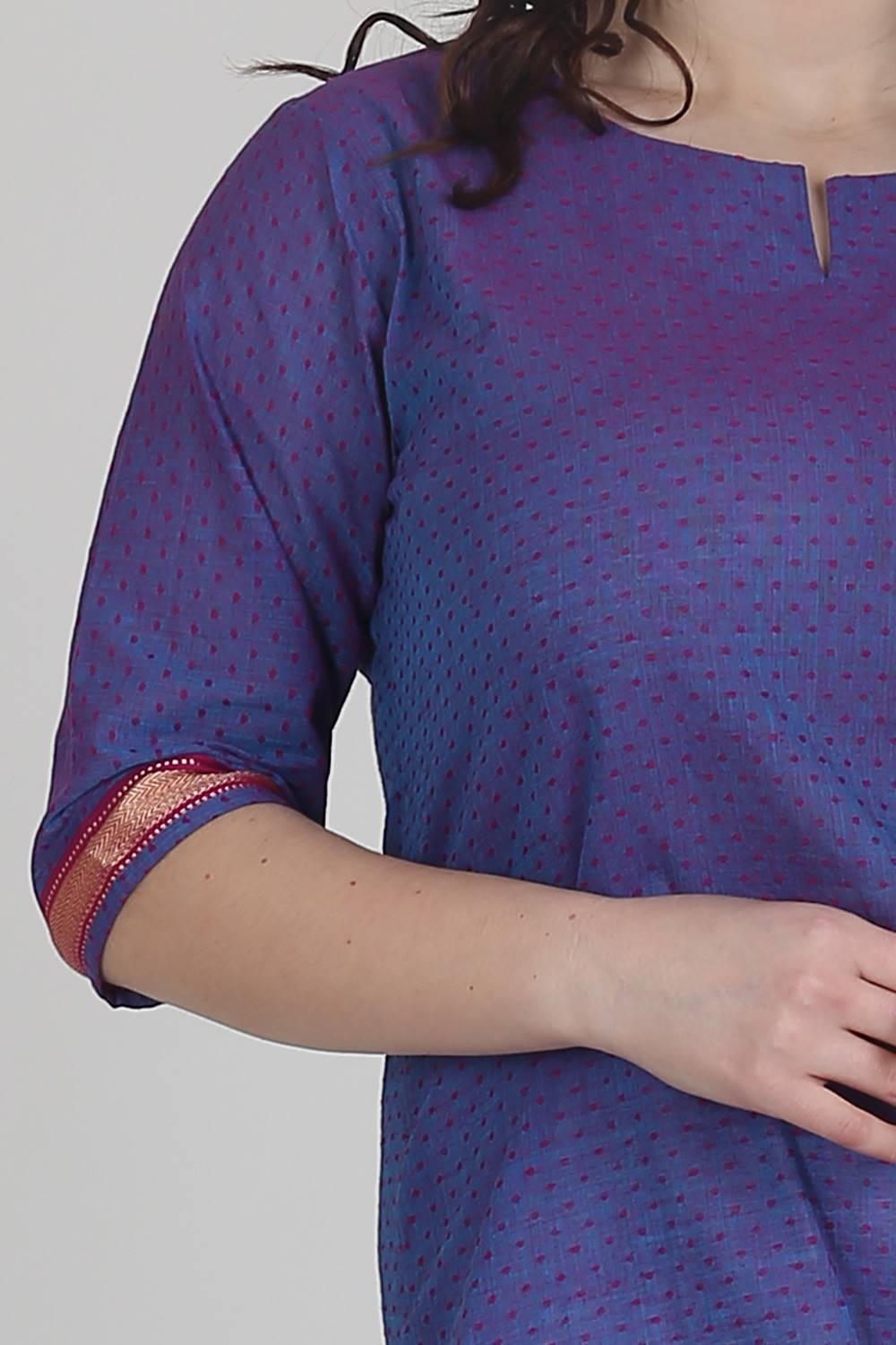 Blue Dobby Kurti