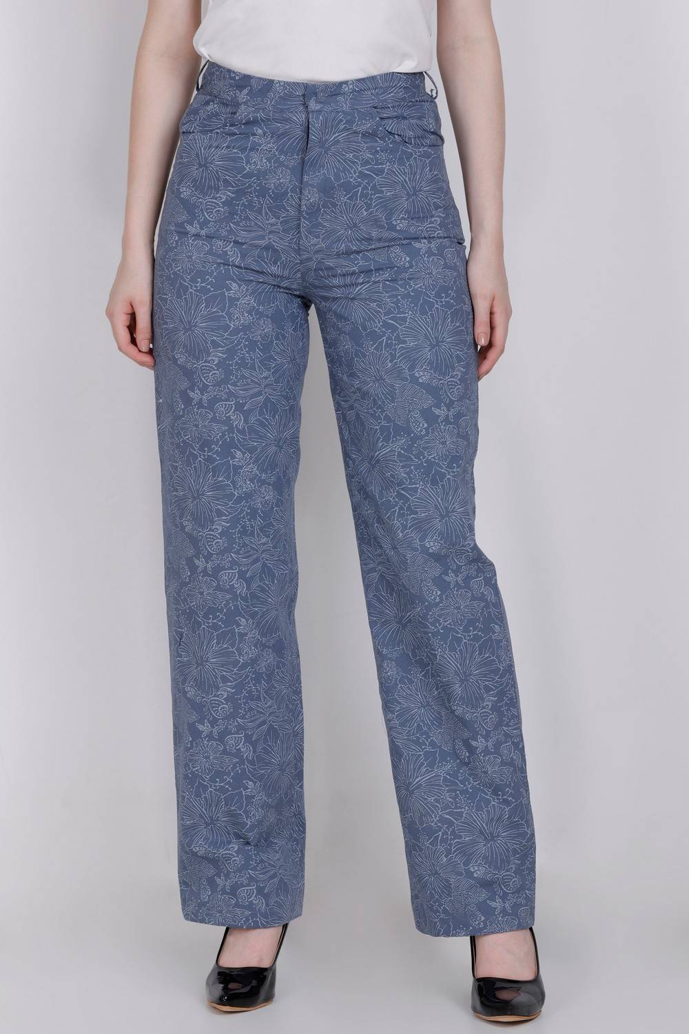 Blue Printed Trouser